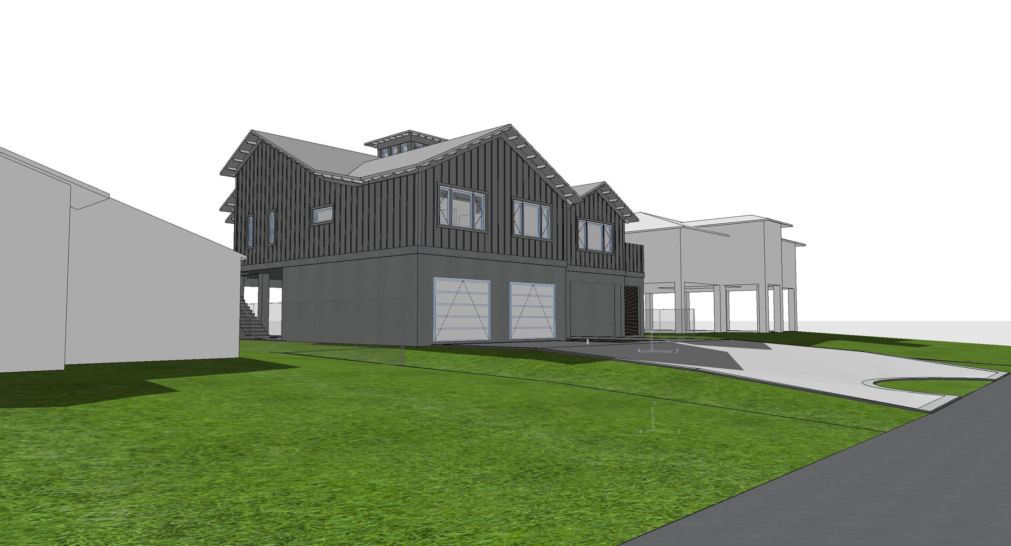 Alternate street elevation of a coastal home design in Sarasota County, Florida, by CMSA Architects.