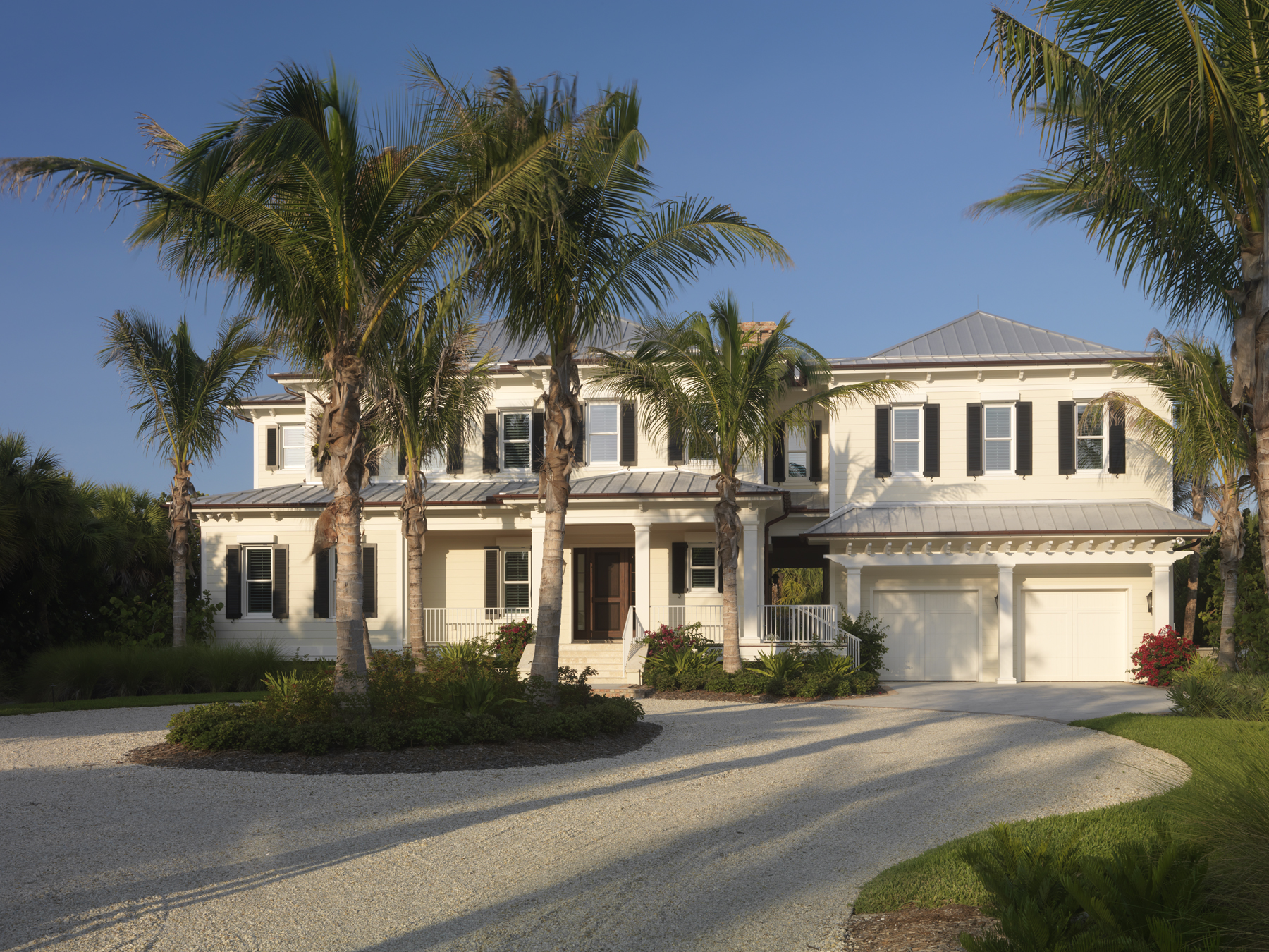 Seaward Point Gulf-front residence exterior on North Longboat Key with layered terraces and coastal detailing
